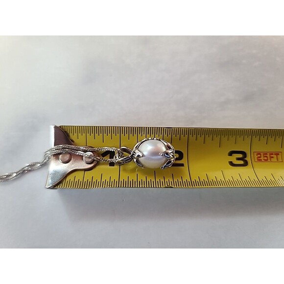 Honora 925 Sterling Silver Real Pearl Floral Pendant Necklace Vintage - Picture 8 of 11